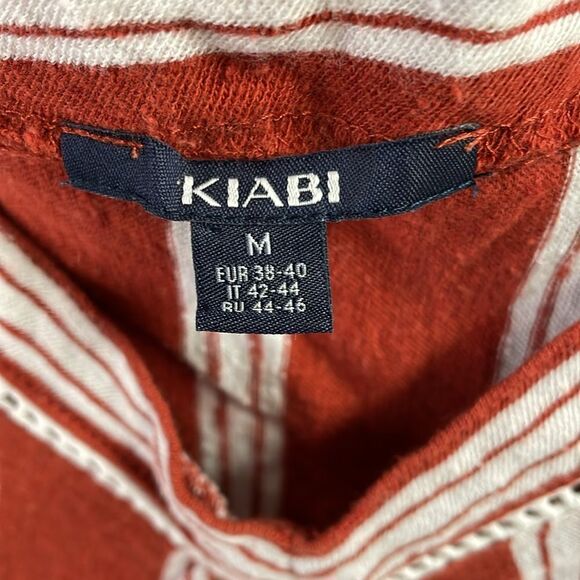 KIABI Ladies Tassel String Strap Tank Cotton Linen Flax Top Shirt Size Medium - Picture 6 of 10